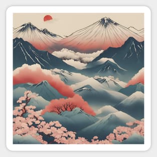 the pink sky of japan Sticker